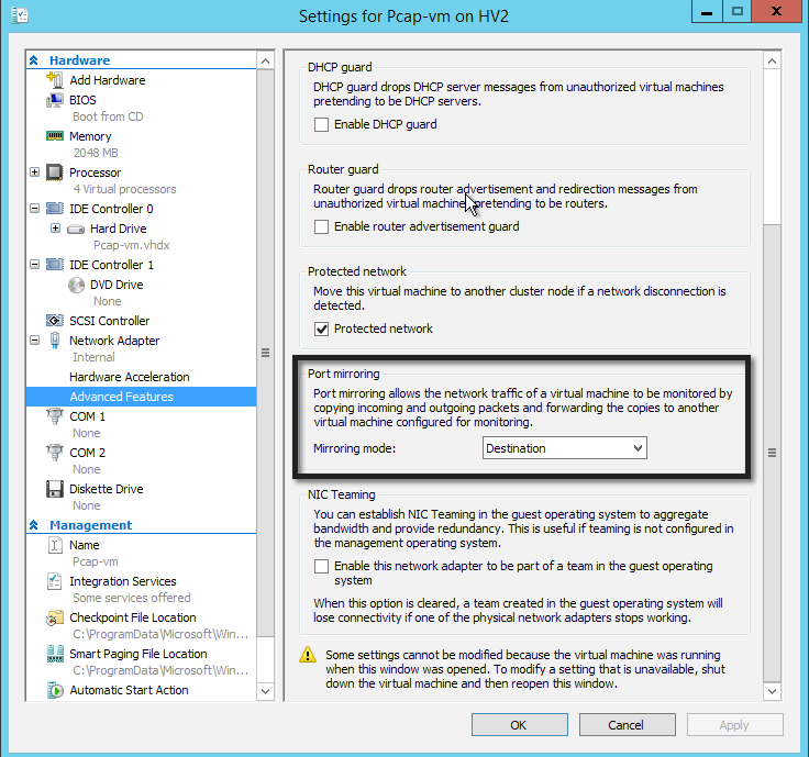 hyper v 2012 com port named pipe